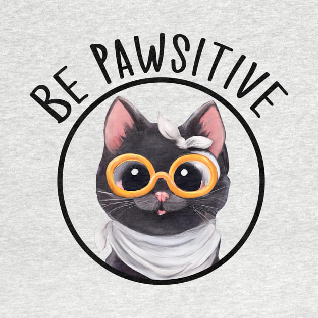 Stay Pawsitive Shirt, Be Pawsitive Shirt, Cat Positivity Shirt, Sarcastic Cat Shirt, cute paw t-shirt, Pawsitive Catitude, Funny Cat Lady Gift, Cat Mom Shirt Gift, Nerd Cat Shirt, Funny Nerdy Cat, Cute Nerd Cat Shirt, Cute Nerd Shirt, Cat Owner Gift Tee by GraviTeeGraphics